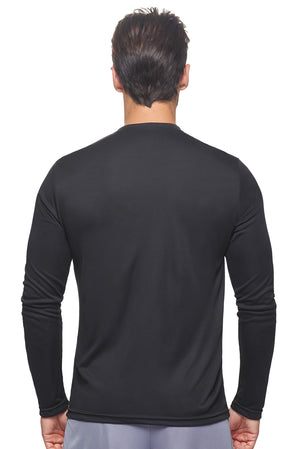 Expert Brand Wholesale Sportswear Activewear Imported Oxymesh™ Long Sleeve Tec Tee AJ901 black 3#black