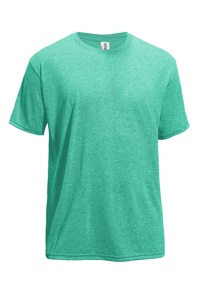 Expert Brand Wholesale Blank Men's Heather Active Tee in Heather Kelly Green#heather-kelly