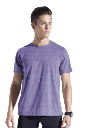 Expert Brand Wholesale Blank Men's Heather Active Tee in Heather Purple#heather-purple