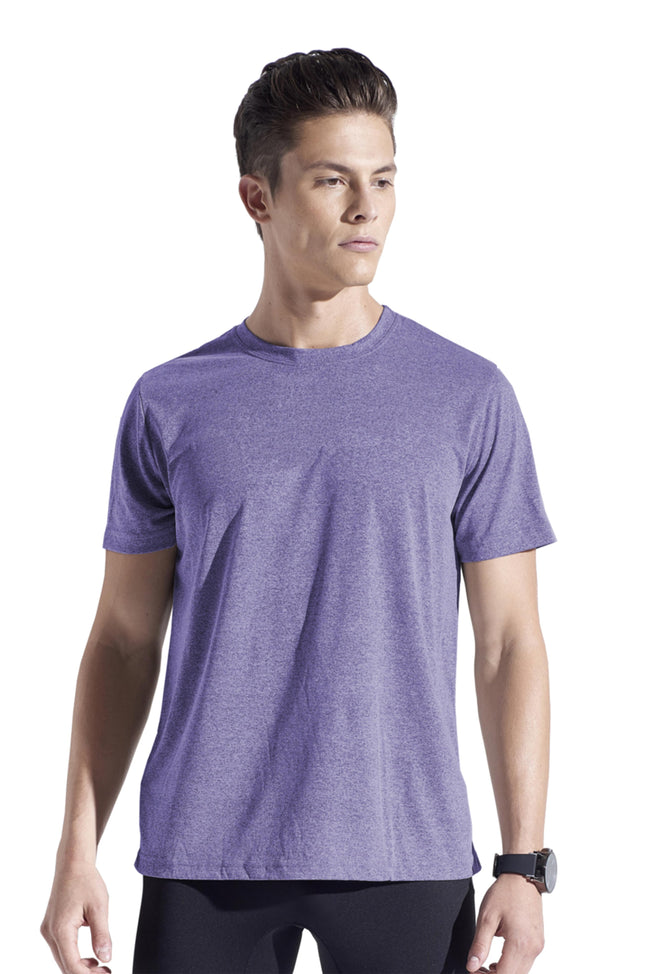 Expert Brand Wholesale Blank Men's Heather Active Tee in Heather Purple#heather-purple