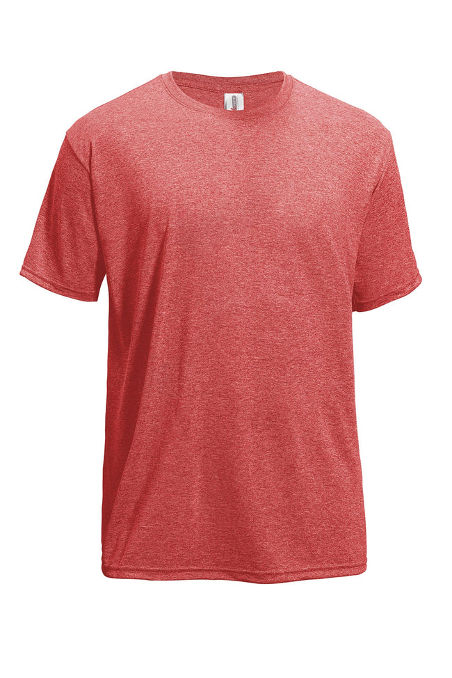 Expert Brand Wholesale Blank Men's Heather Active Tee in Heather Red#heather-red
