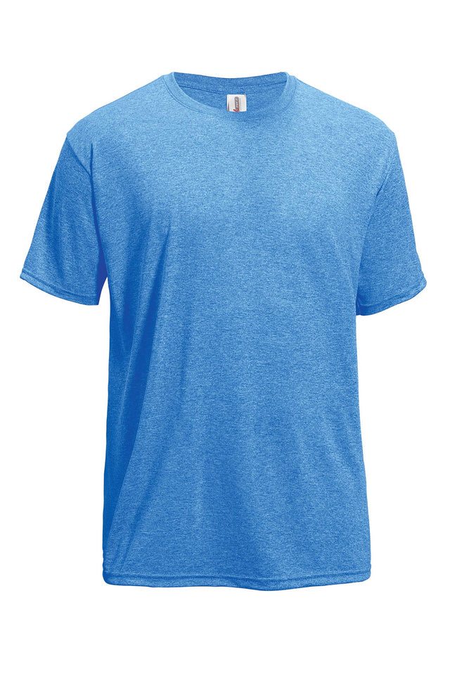 Expert Brand Wholesale Blank Men's Heather Active Tee in Heather royal#heather-royal