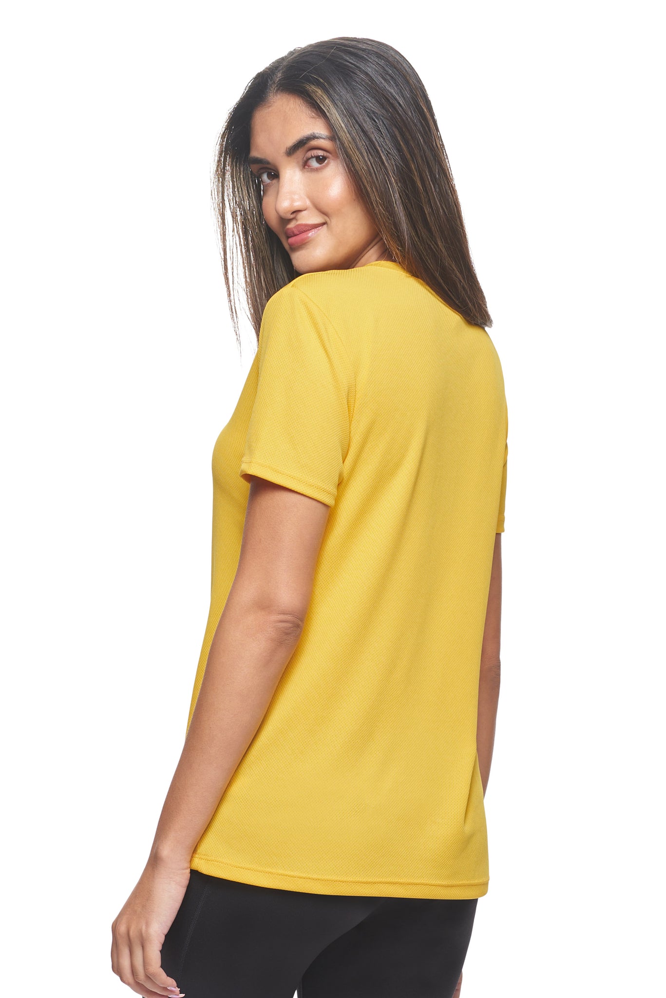 Expert Brand Wholesale Made in USA sportswear activewear Women's Oxymesh™ V-Neck Tec Tee in gold 3#gold
