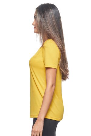Expert Brand Wholesale Made in USA sportswear activewear Women's Oxymesh™ V-Neck Tec Tee in gold 2#gold