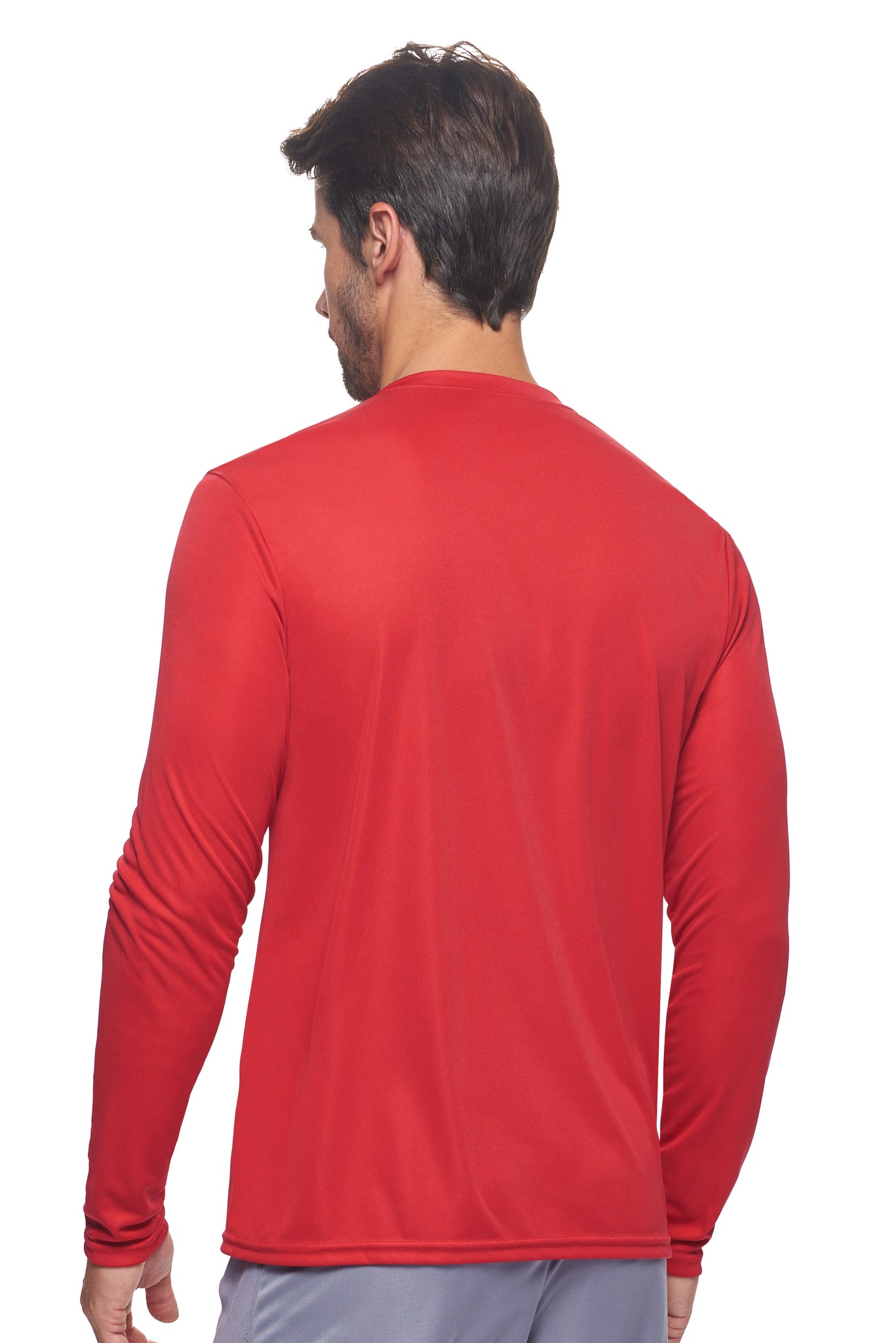 Expert Brand Wholesale Made in USA Activewear Performance Long Sleeve Expert Tee pk MaX™ Crewneck 3#red