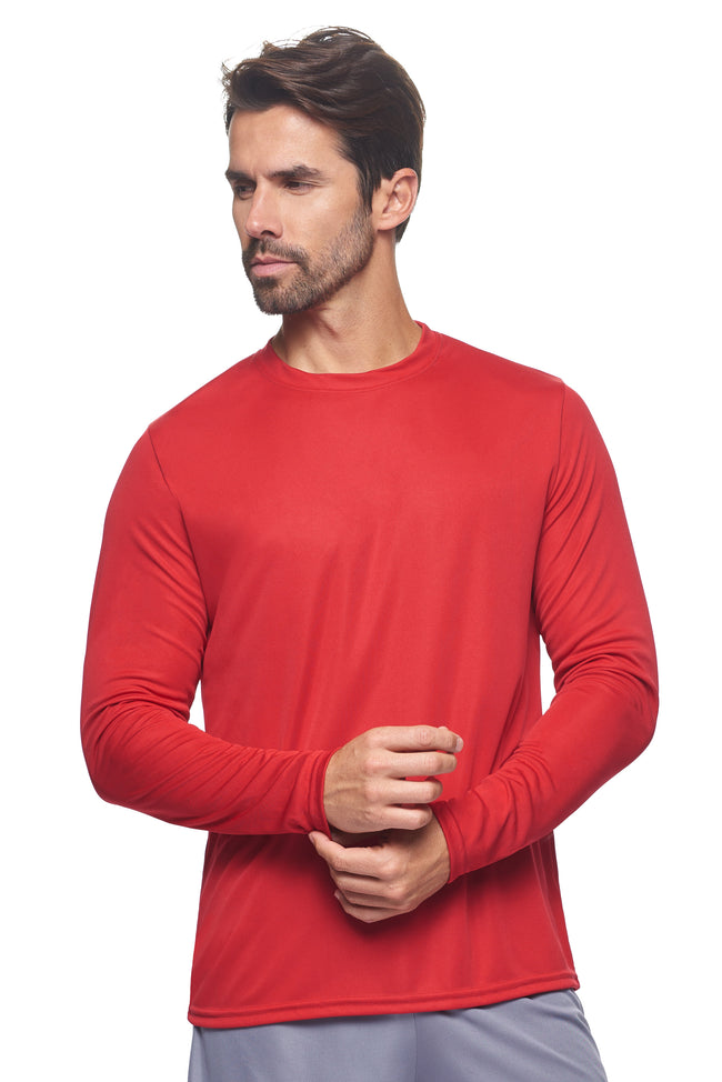 Expert Brand Wholesale Made in USA Activewear Performance Long Sleeve Expert Tee pk MaX™ Crewneck#red