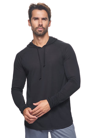 Expert Brand Wholesale Sportswear Men's Siro™ Soft Tec Hoodie Shirt in Black#black