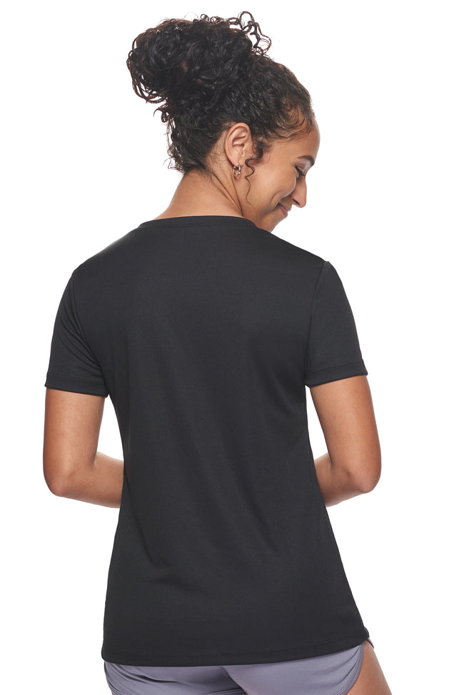 AJ202D🇺🇸 Oxymesh™ V-Neck Tec Tee - Expert Brand #BLACK