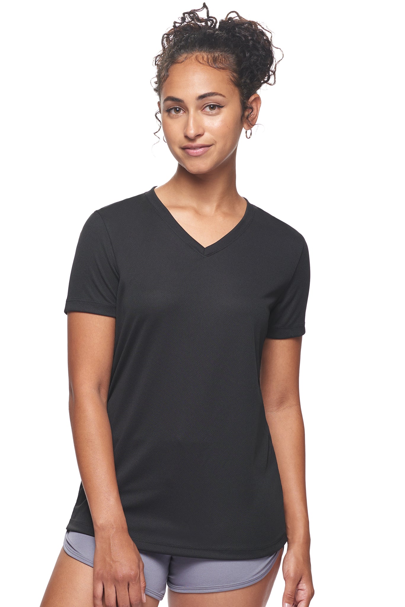 AJ202D🇺🇸 Oxymesh™ V-Neck Tec Tee - Expert Brand #BLACK