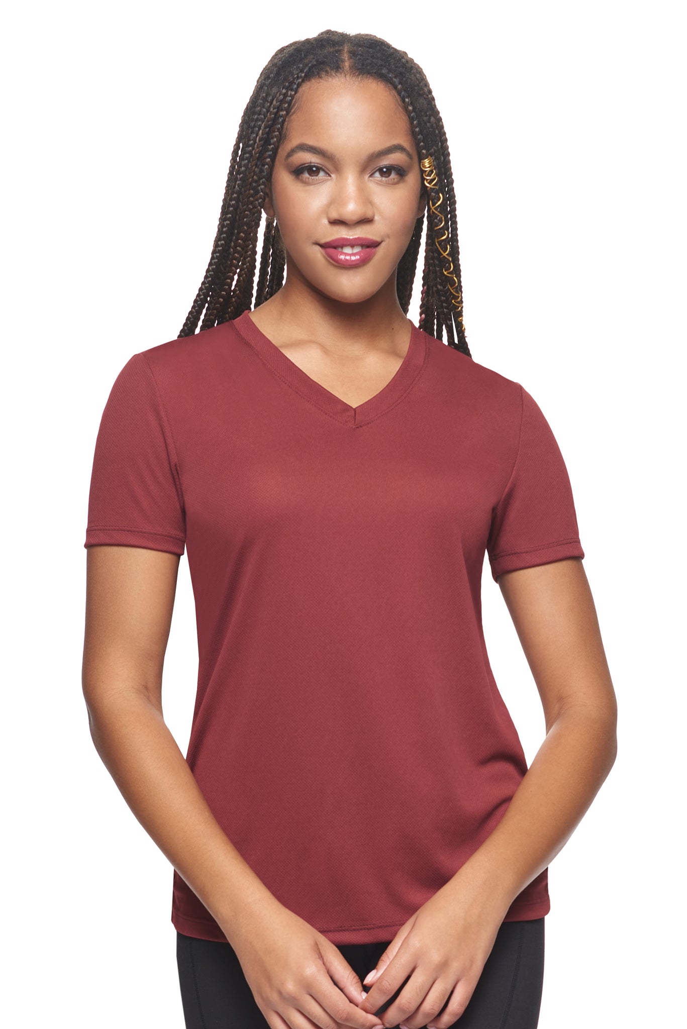 AJ202D🇺🇸 Oxymesh™ V-Neck Tec Tee (Continued) - Expert Brand #cardinal-red