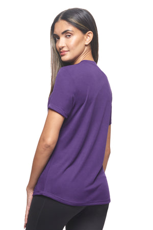 Expert Brand Wholesale Best Blanks Made in USA Activewear Performance Women's Dark Purple DriMaX™ Short Sleeve Expert Tee T-Shirt 2#dark-purple