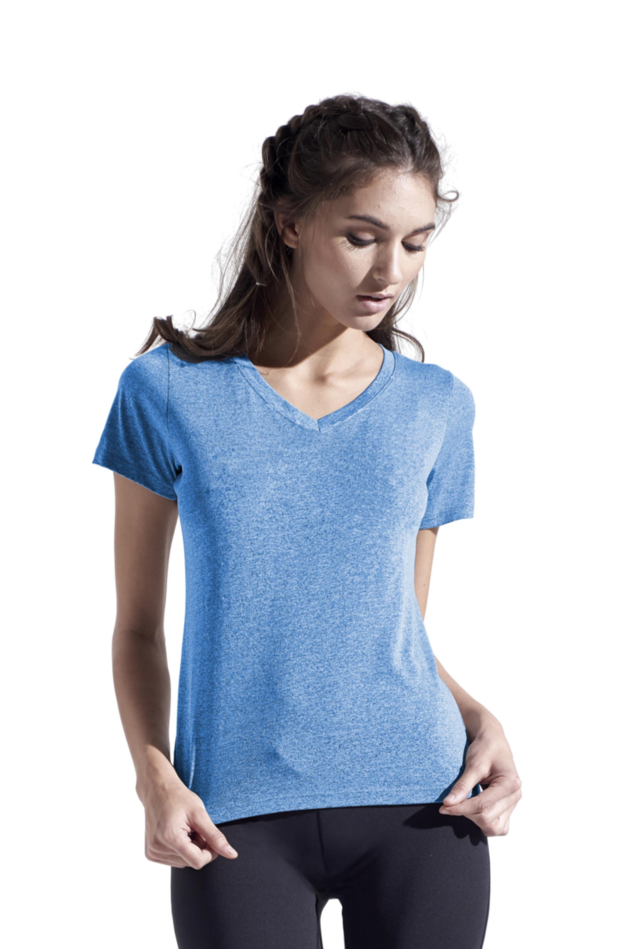 AF204 Women's Heather Active Tee - Expert Brand #HEATHER ROYAL