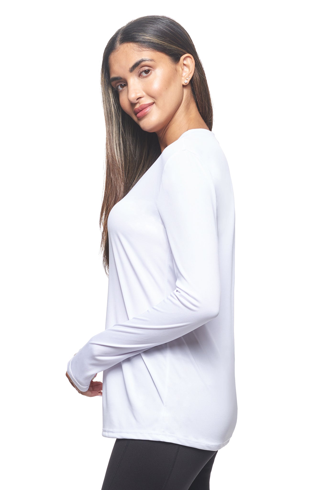 Expert Brand Wholesale Best Blanks Made in USA Activewear Performance pk MaX™ V-Neck Long Sleeve Expert Tee white 2#white