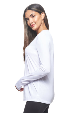 Expert Brand Wholesale Best Blanks Made in USA Activewear Performance pk MaX™ V-Neck Long Sleeve Expert Tee white 2#white