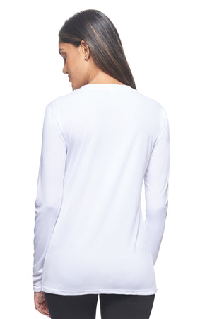 Expert Brand Wholesale Best Blanks Made in USA Activewear Performance pk MaX™ V-Neck Long Sleeve Expert Tee white 3#white