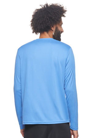 Expert Brand Wholesale Sportswear Activewear Imported Oxymesh™ Long Sleeve Tec Tee AJ901 carolina blue 3#carolina-blue