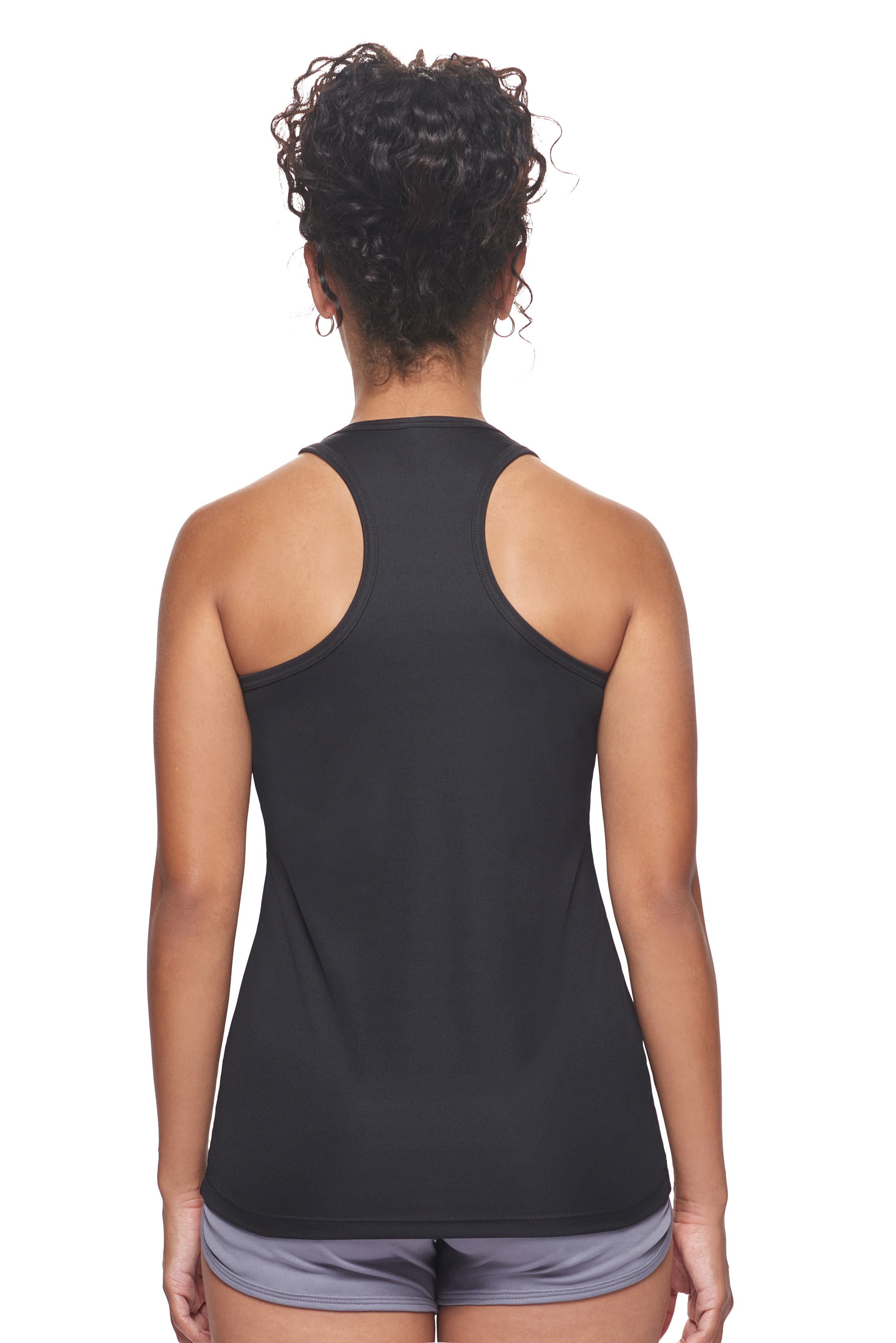 Expert Brand Wholesale Women's DriMax Scoop Racerback Tank Made in USA AI227 Black image 3#black