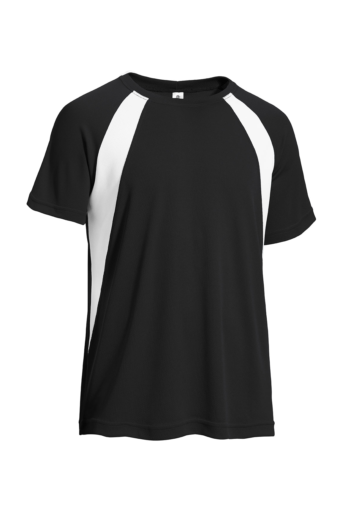 Expert Brand Wholesale Made in USA Blanks Men's T-Shirt Oxymesh Raglan Colorblock Tee in black#black