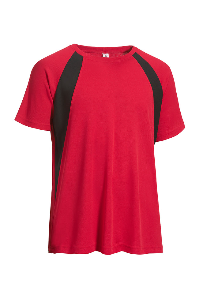 Expert Brand Wholesale Made in USA Blanks Men's T-Shirt Oxymesh Raglan Colorblock Tee in red#red
