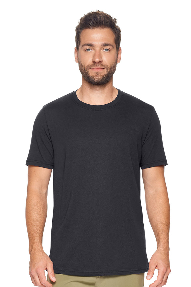 Expert Brand Wholesale Sustainable Eco-Friendly Apparel Micromodal Cotton Men's Crewneck T-Shirt Made in USA black#black
