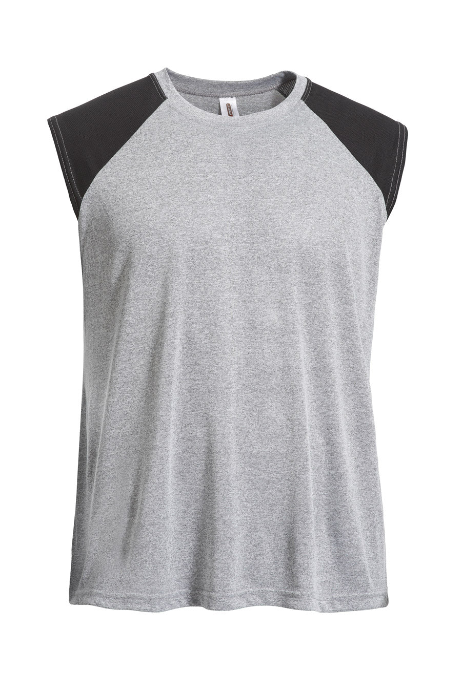 Expert Brand Wholesale Men's Performance Color Block Tank AT818 Heather Gray Black#heather-gray-black