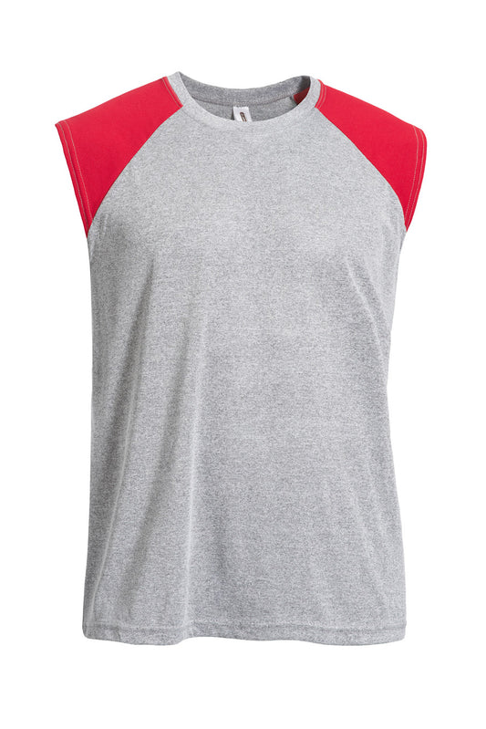 Expert Brand Wholesale Natural Feel Jersey Men's Colorblock Training Tank Gray Heather Red#gray-heather-red