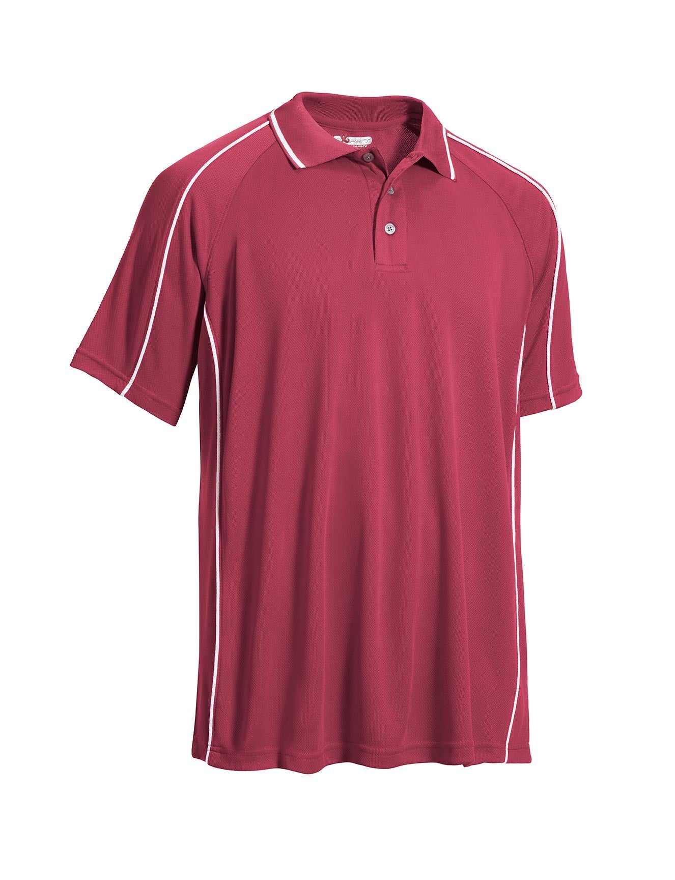 Expert Brand Wholesale Blank Activewear Men's Polo Golf Tennis Malibu Cardinal White Piping#cardinal