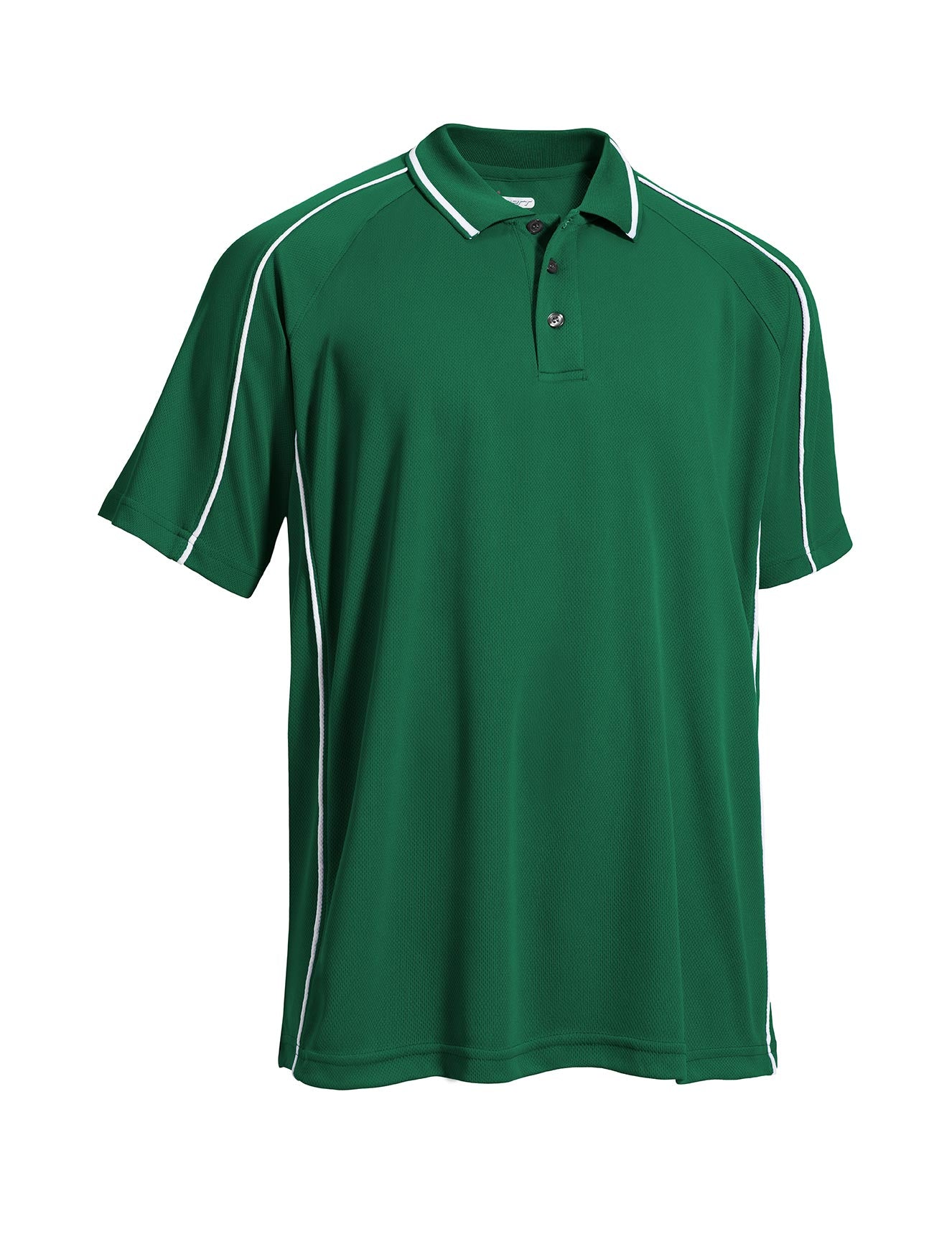 Expert Brand Wholesale Blank Activewear Men's Polo Golf Tennis Malibu Forest Green White Piping#forest-green