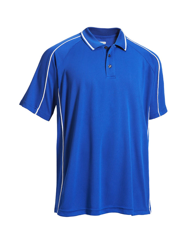 Expert Brand Wholesale Blank Activewear Men's Polo Golf Tennis Malibu Royal Blue White Piping#royal-blue