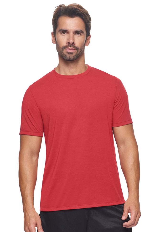 Expert Brand Wholesale Super Soft Eco-Friendly Performance Apparel Fashion Sportswear Men's Crewneck T-Shirt Made in USA Scarlet Red#scarlet-red