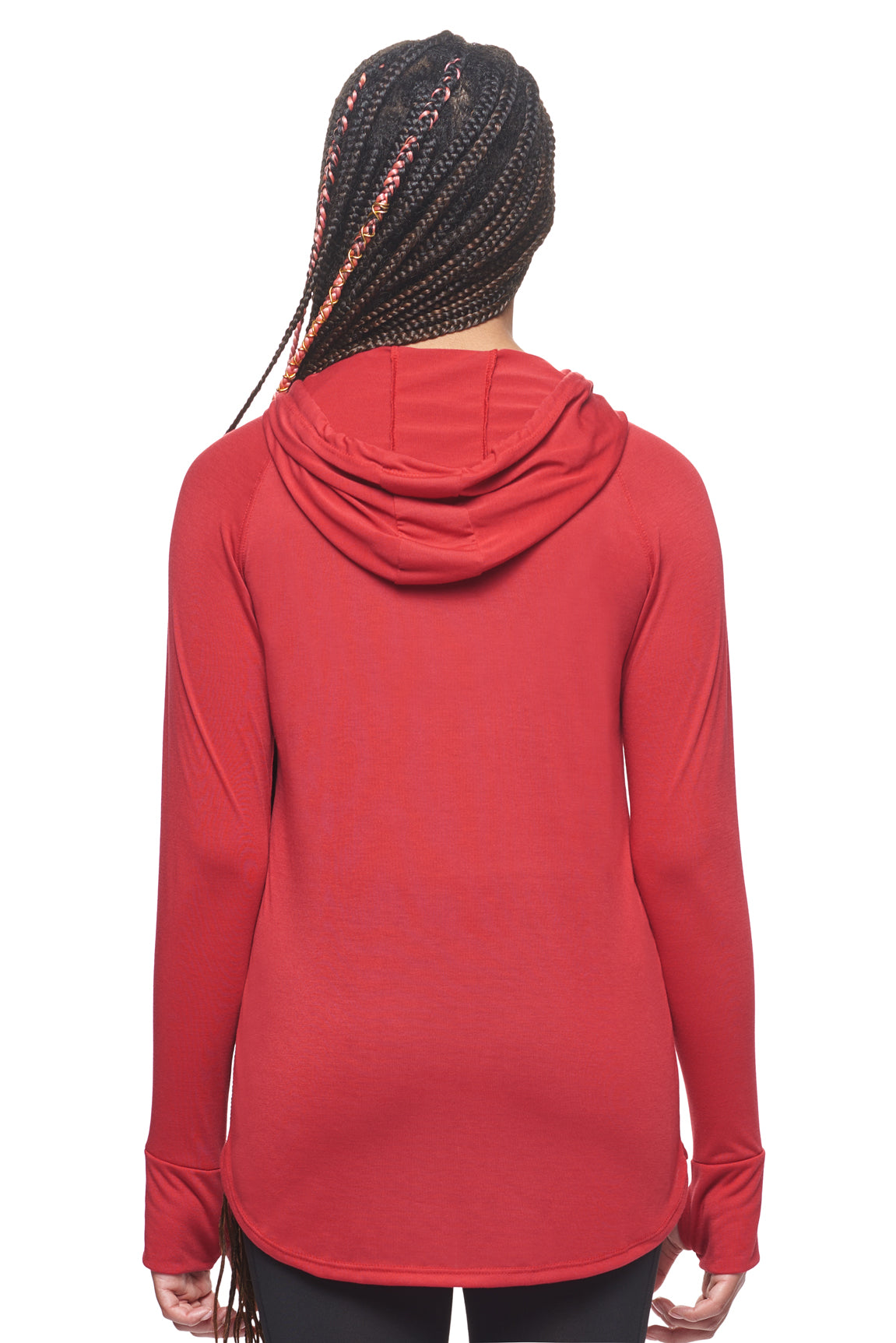 Women's Ellemenno Sweatshirt Hoodie V-Neck Soft XLARGE Red PRE-OWNED