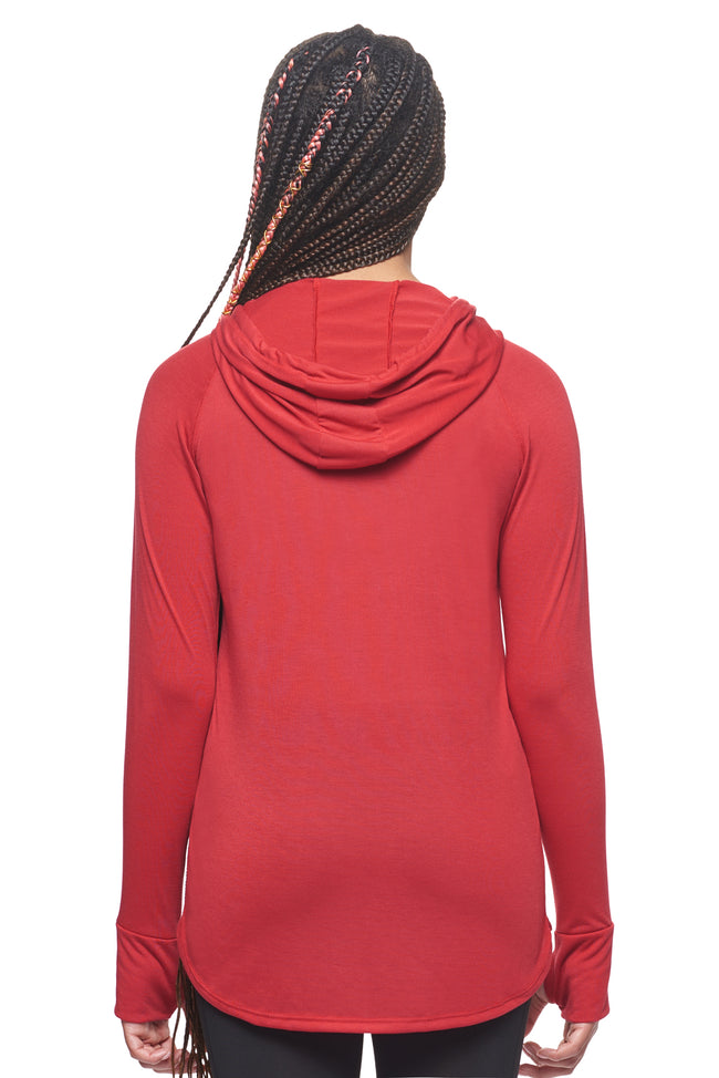 Expert Brand Wholesale Super Soft Eco-Friendly Performance Apparel Fashion Sportswear Women's Hoodie Long Sleeve Shirt Made in USA scarlet red 2#scarlet