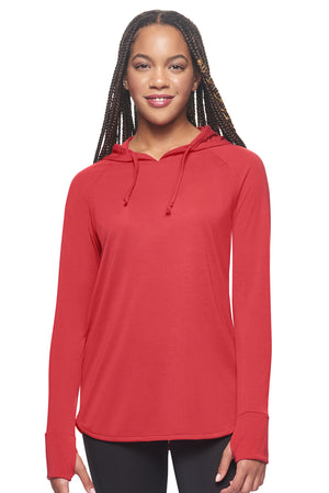Expert Brand Wholesale Super Soft Eco-Friendly Performance Apparel Fashion Sportswear Women's Hoodie Long Sleeve Shirt Made in USA scarlet red#scarlet