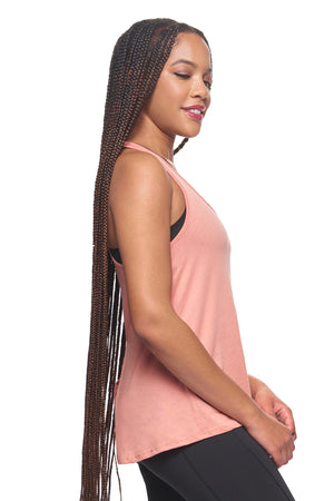 Expert Brand Wholesale Sustainable MicroModal MoCA™ Split-Dash Racerback Tank Made in the USA Canyon Clay Orange Pink 2#canyon-clay