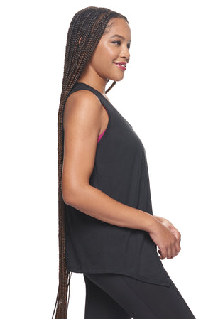 Expert Brand Wholesale Women's Sustainable Micromodal MoCA™ Tie-Front Tank in Black 3#black