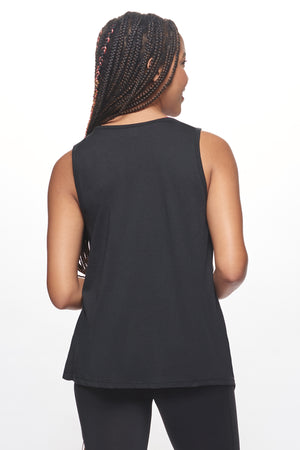 Expert Brand Wholesale Women's Sustainable Micromodal MoCA™ Tie-Front Tank in Black 4#black
