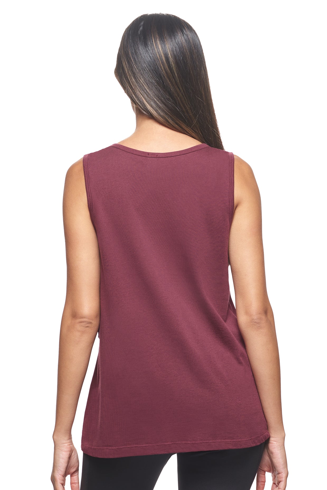 Expert Brand Wholesale Women's Sustainable Micromodal MoCA™ Tie-Front Tank in Maroon 3#maroon
