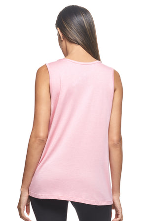 Expert Brand Wholesale Women's Sustainable Micromodal MoCA™ Tie-Front Tank pale pink 4#pale-pink