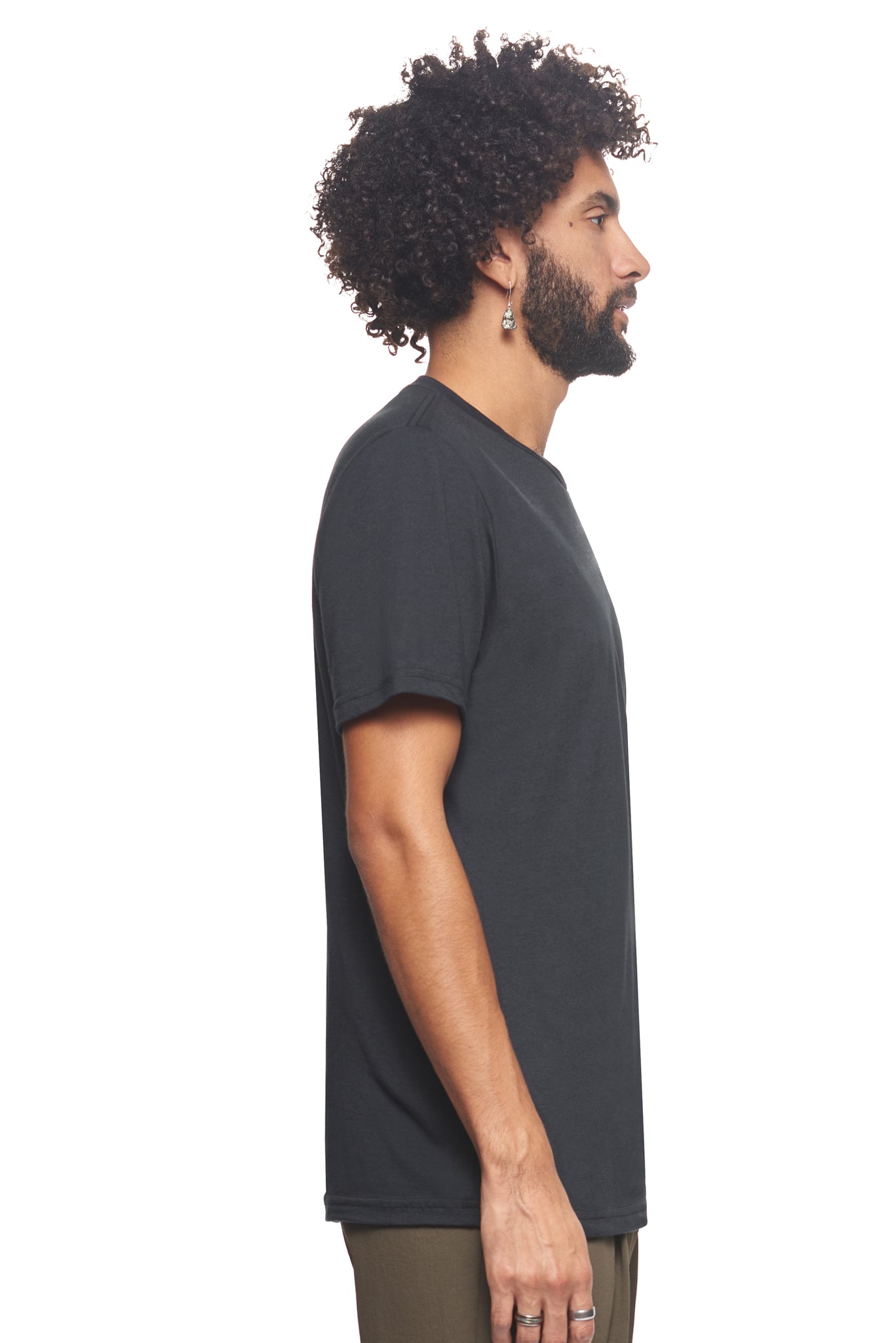 Expert Brand Wholesale Sustainable Eco-Friendly Hemp Organic Cotton Men's crewneck T-Shirt Made in the USA 2#black