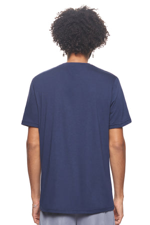 Expert Brand Wholesale Sustainable Eco-Friendly Hemp Organic Cotton Men's crewneck T-Shirt Made in the USA deep pacific blue 3#deep-pacific