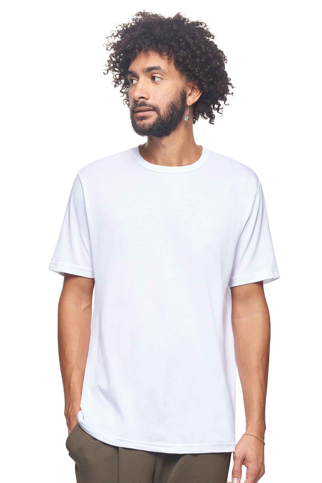 Expert Brand Wholesale Sustainable Eco-Friendly Hemp Organic Cotton Men's crewneck T-Shirt Made in the USA white#white