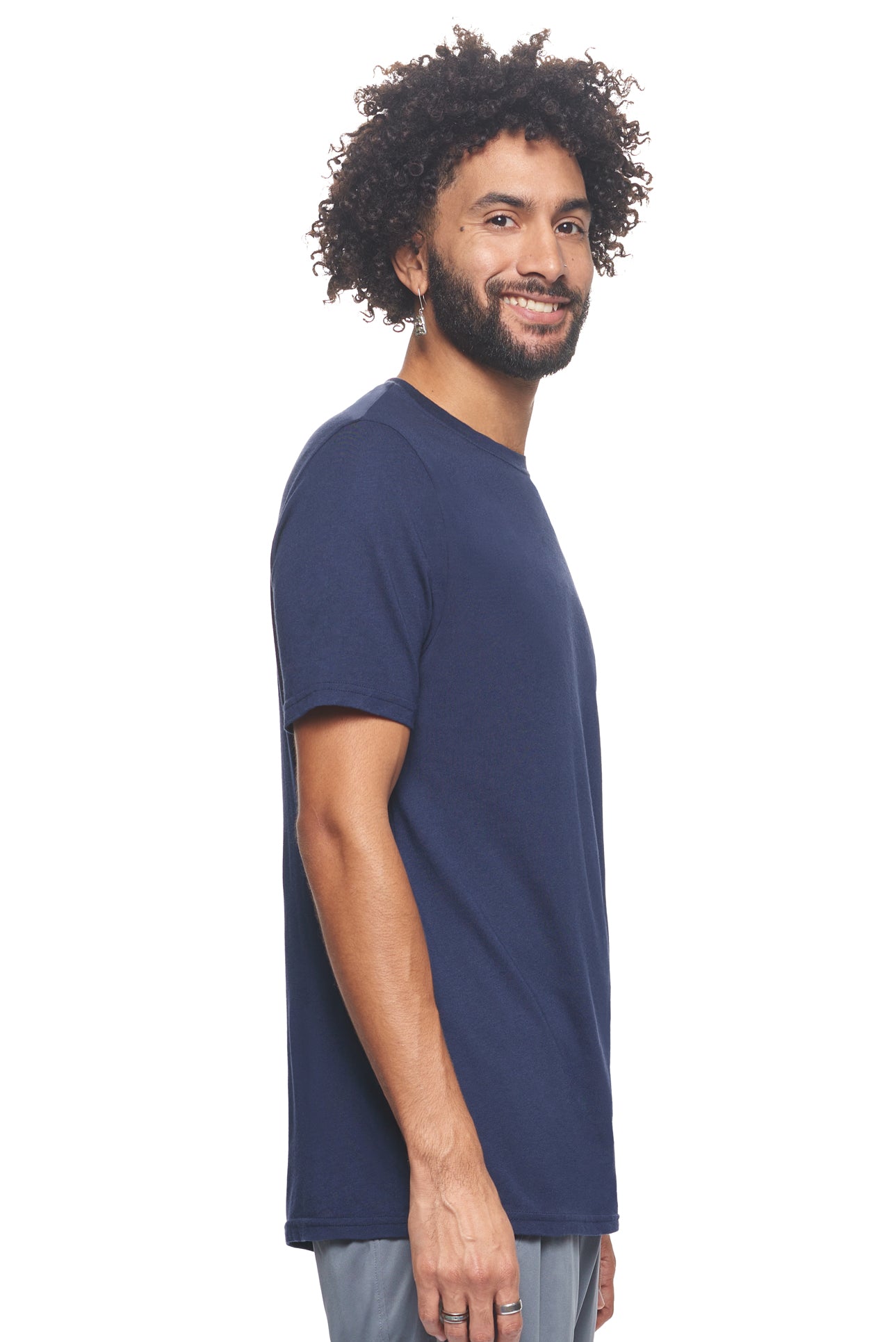 Expert Brand Wholesale Sustainable Eco-Friendly Apparel Micromodal Cotton Men's Crewneck T-Shirt Made in USA navy 3#navy