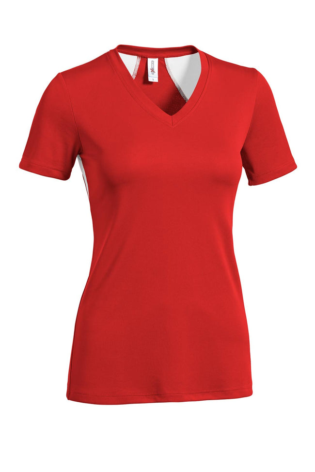 Expert Brand Wholesale Blank Activewear Angel Wings V-Neck Red#red-white
