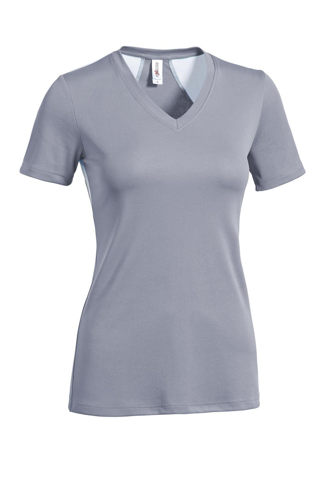 Expert Brand Wholesale Blank Activewear Angel Wings V-Neck Steel#steel-white