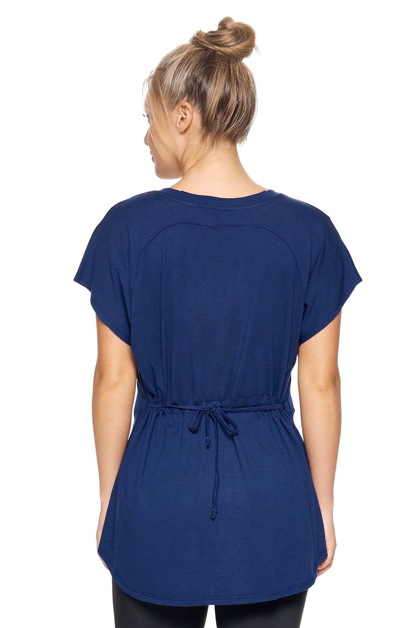 Expert Brand  Wholesale Women's MoCA™ Cinch Back Tee in Navy image 3#navy