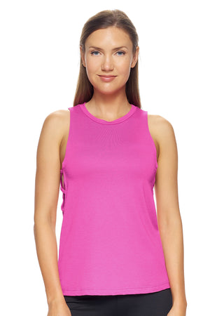 Expert Brand Wholesale Women's MoCA™ Dropped Armhole Muscle Tank in Berry Pink#berry