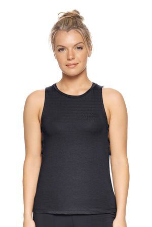 Expert Brand Wholesale Women's MoCA™ Dropped Armhole Muscle Tank in Black Image 2#black