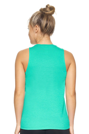 Expert Brand Wholesale Women's MoCA™ Dropped Armhole Muscle Tank in Bright Teal Image 3#bright-teal