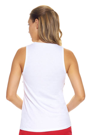 Expert Brand Wholesale Women's MoCA™ Dropped Armhole Muscle Tank in White Image 3#white
