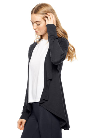 MC331🇺🇸🍃 MoCA™ Drape Front Cardigan - Expert Brand #black